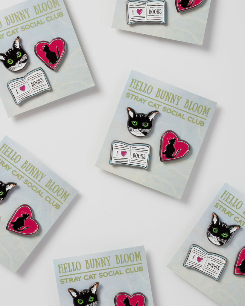 Hello Bunny Bloom x Stray Cat Social Club Pin Set